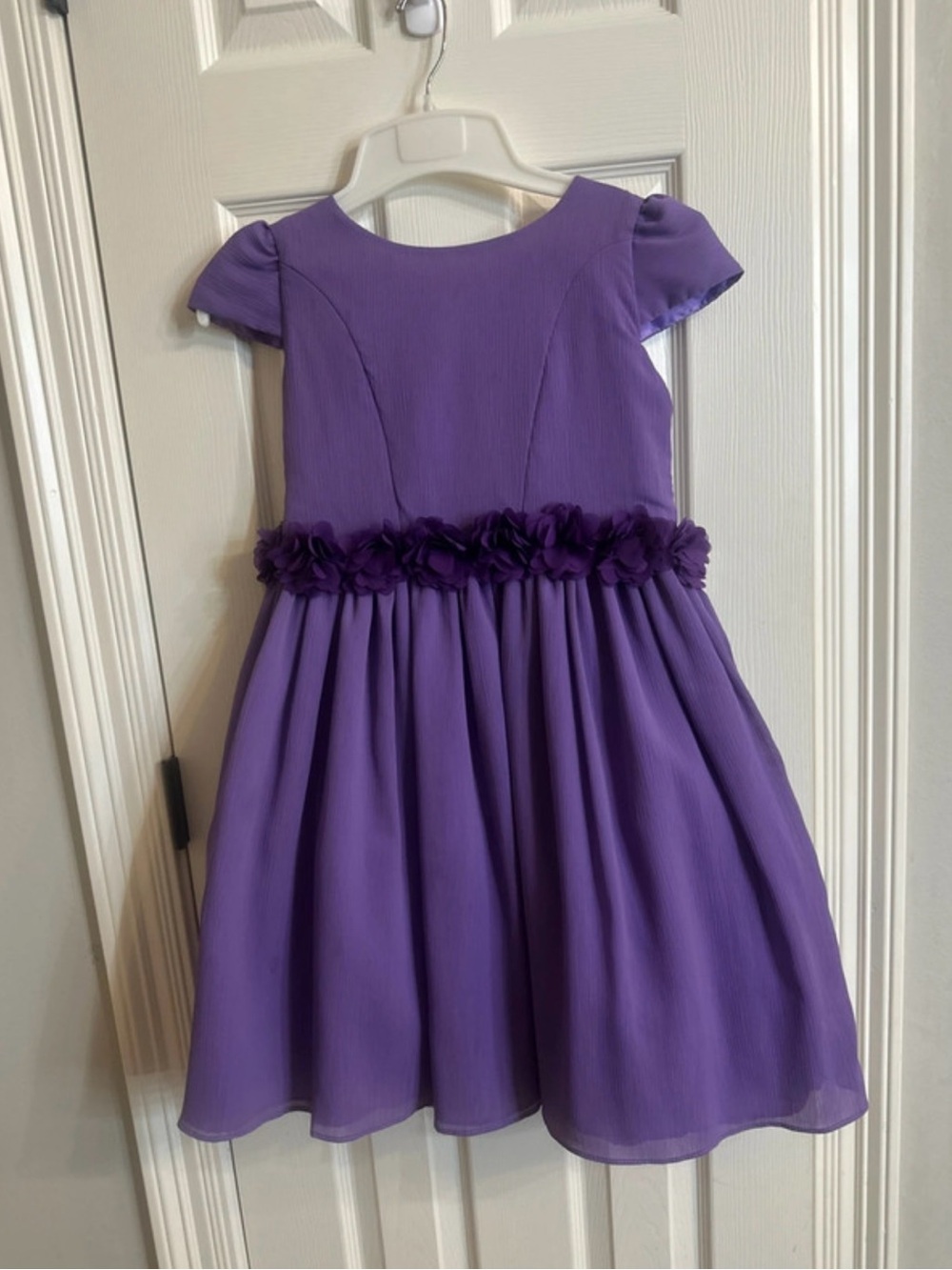 Source Unknown Purple Floral Waist Formal Dress